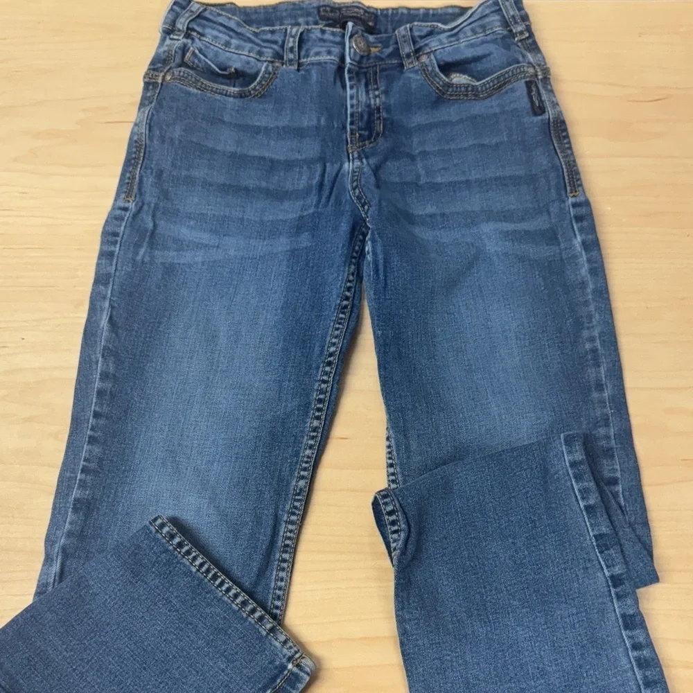 Silver Tammy Triple 5 Jeans youth Straight Leg Blue Denim adjustable waist sz 16
